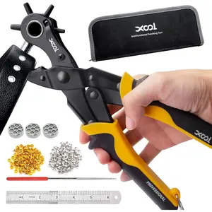2 in 1 Leather Hole Punch Eyelet Tool Kit, 3/16" 4.5mm Metal Eyelets for Fabric, Hole Puncher, Eyelet Pliers for Shoes Leather Clothes Belt