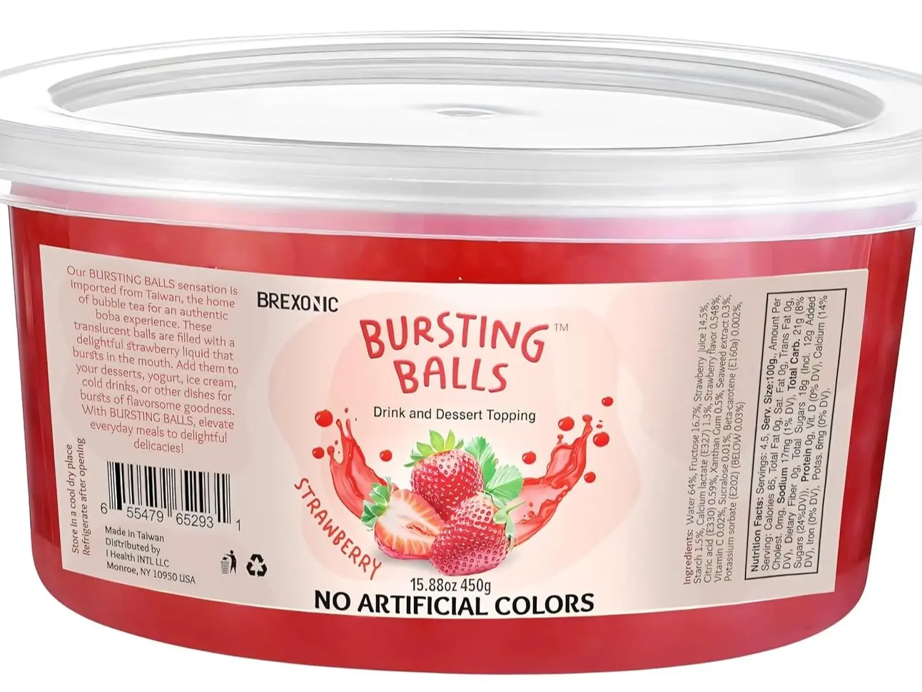 Strawberry Boba Pearls, Popping Bursting Boba, Bubble Pearls For Bubble Tea 1 Pound, No Artificial Colors (Strawberry, 1 LB) Smoothie Tapioca