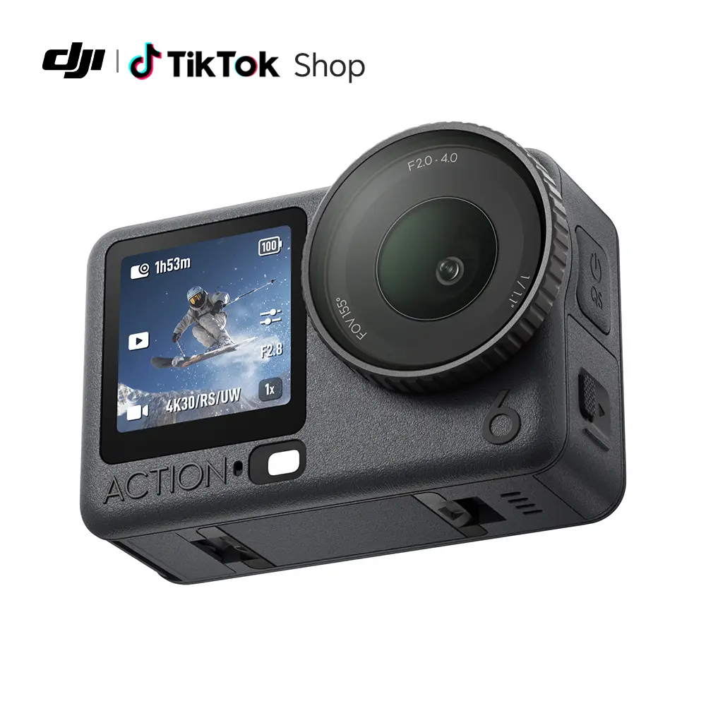 DJI Osmo Action 6 Combo, Action Camera with 1/1.1″ Square Sensor, Variable Aperture of f/2.0–f/4.0, Cold-Resistant, 4hrs Battery, Action Camera 8K Ideal for Daily Use