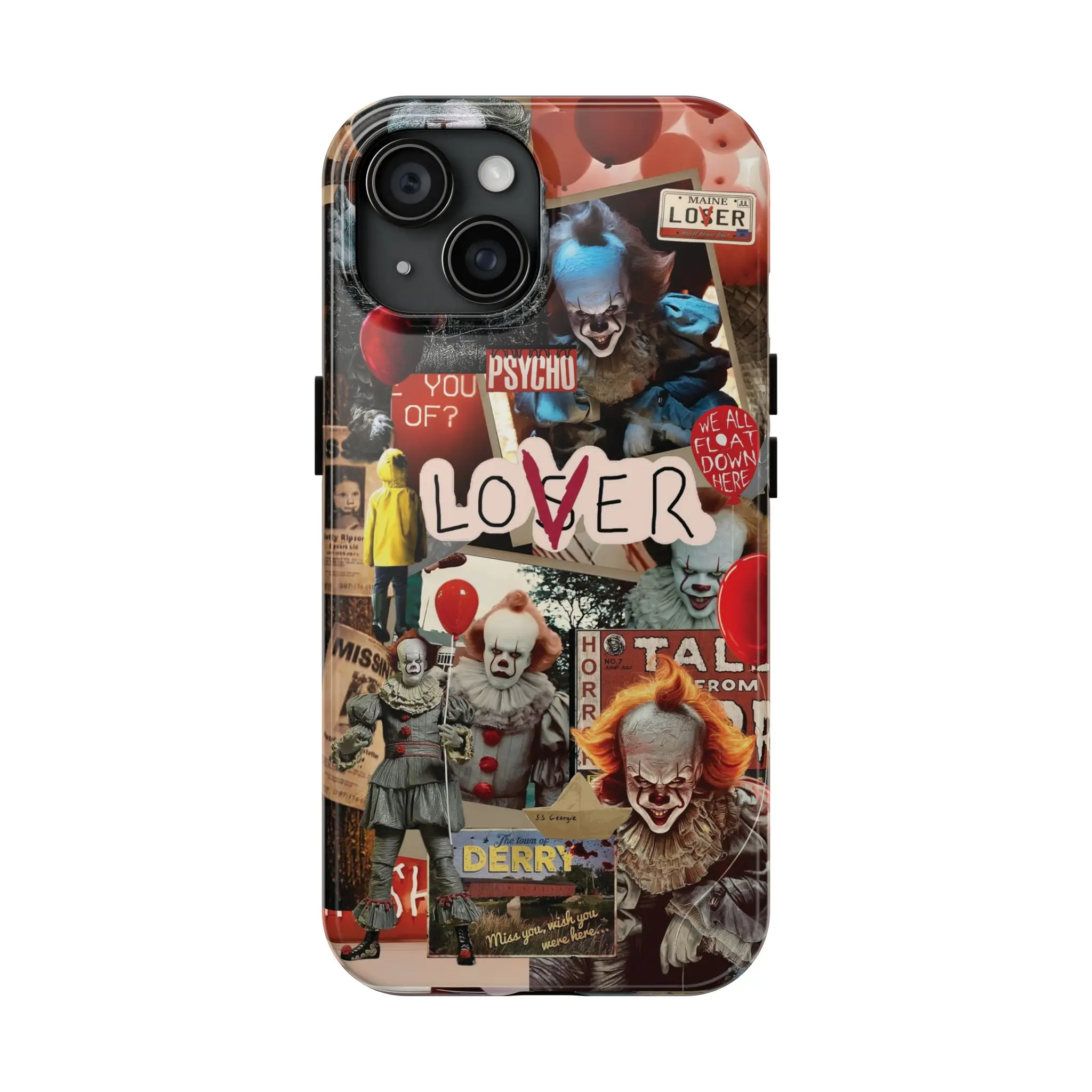 Horror Pennywise Phone Case, Creepy Aesthetic IT Clown Phone Cover Spooky Horror Fan Gift Phone Case For iP 11 12 13 14 15 16/ Pro/ Pro Max Tough Case