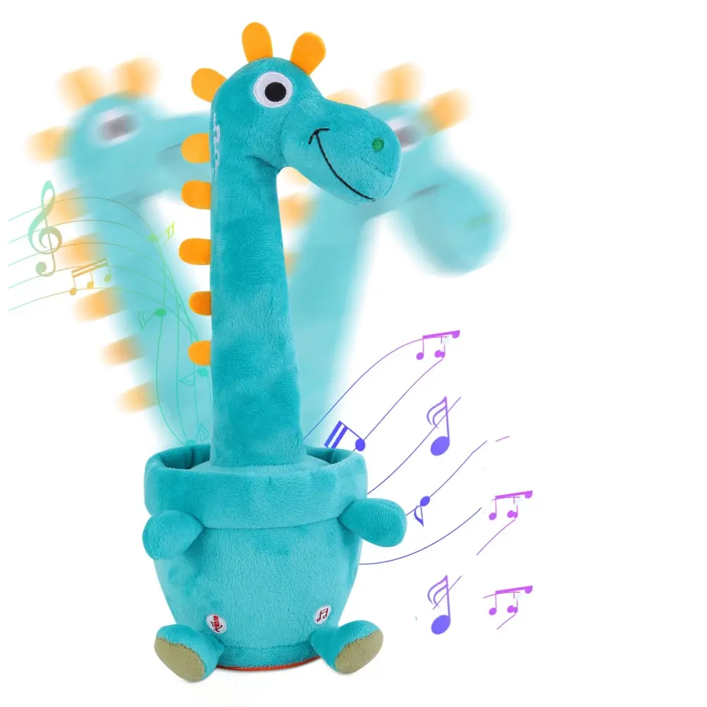 12.6inch Talking Dinosaur Animals Toy, Talking Dancing Singing Dinosaur Toy Repeats What You Say Musical Light Up,Parent Time-Saving Toys, Children's Day Gift