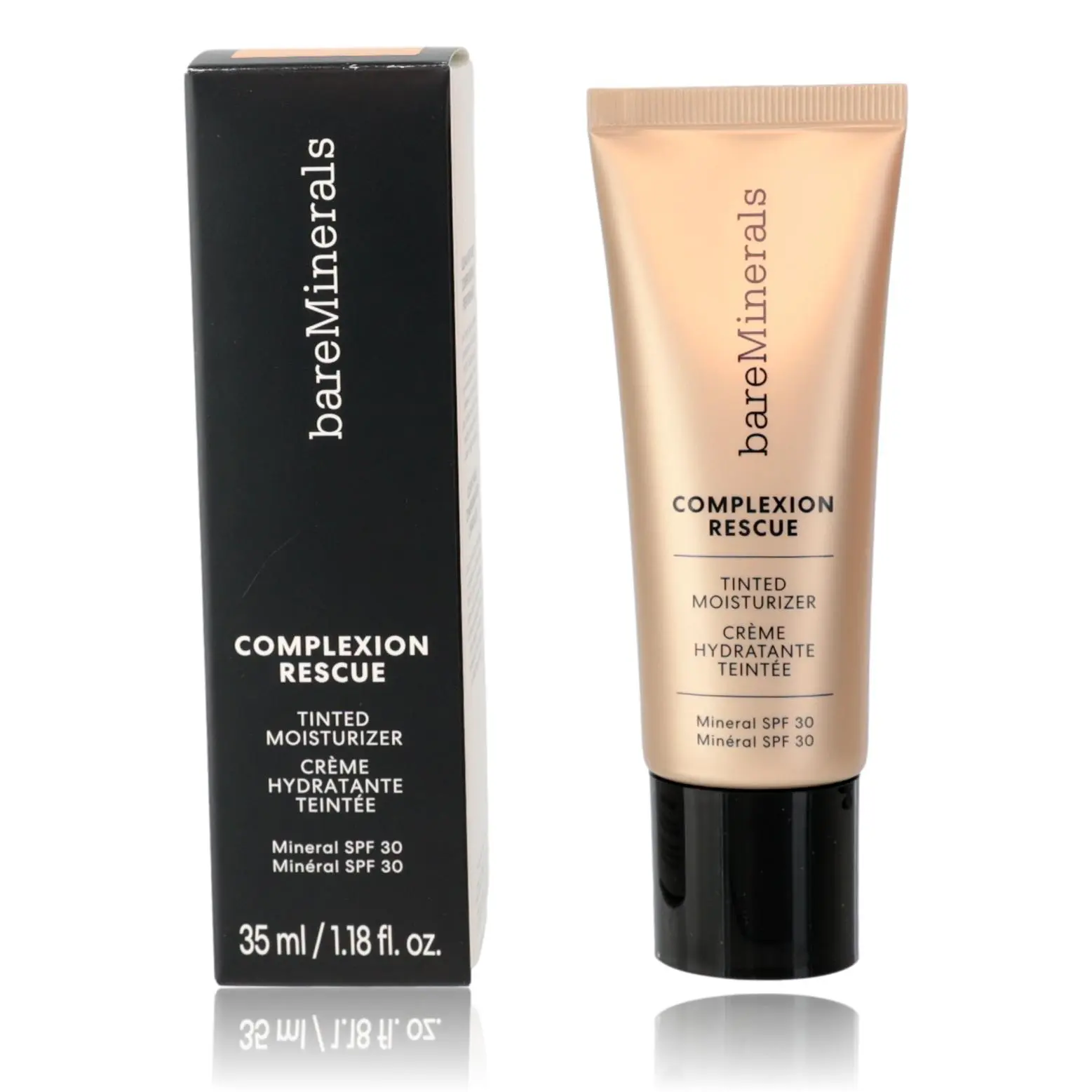 Bare Minerals Complexion Rescue Tinted Moisturizer, Hydrating Gel Cream with Mineral SPF 30, Shade Vanilla 02 - 1.18 oz, Sun Protection