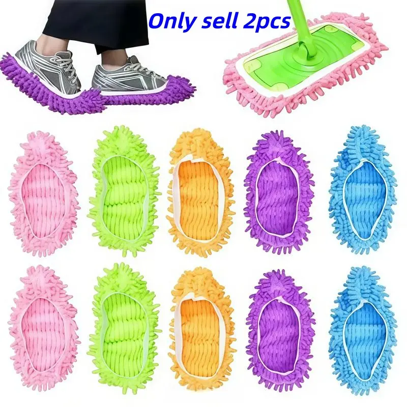 Reusable Microfiber Mop Shoes, Detachable & Washable Dusting Socks, Floor Cleaner Mop Household Tool, Floor Care Tool, for Living Room & Bedroom, No Power Needed