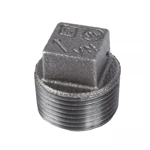 STZ Industries 1 in. MIP Black Malleable Iron Plug – Durable Pipe Fitting for Plumbing & Gas Lines