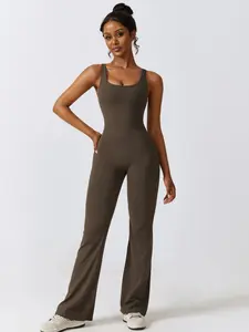 MIA PRISTINE Women's Jumpsuit Butt Lifting Bodycon Removable Pads Full Length Running Outdoor Gym Workout Activewear