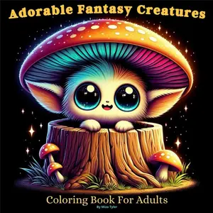 Adorable Fantasy Creatures Adult Coloring Book - Illustrated Pages, Creative Art Activity Book, Stress Relief Relaxation Aid