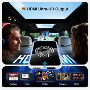 3-In-1 Magic Video Box for Streaming Netflix Youtube Tiktok, Wireless Carplay Adapter Dongle with USB Drive, Not Compatible with Tesla Bmw