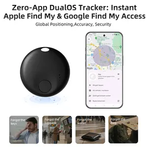 Dual System Smart Tracker 4-Pack: Works with Apple Find My & Google Find My Device for Keys, Wallets & Luggage GPS
