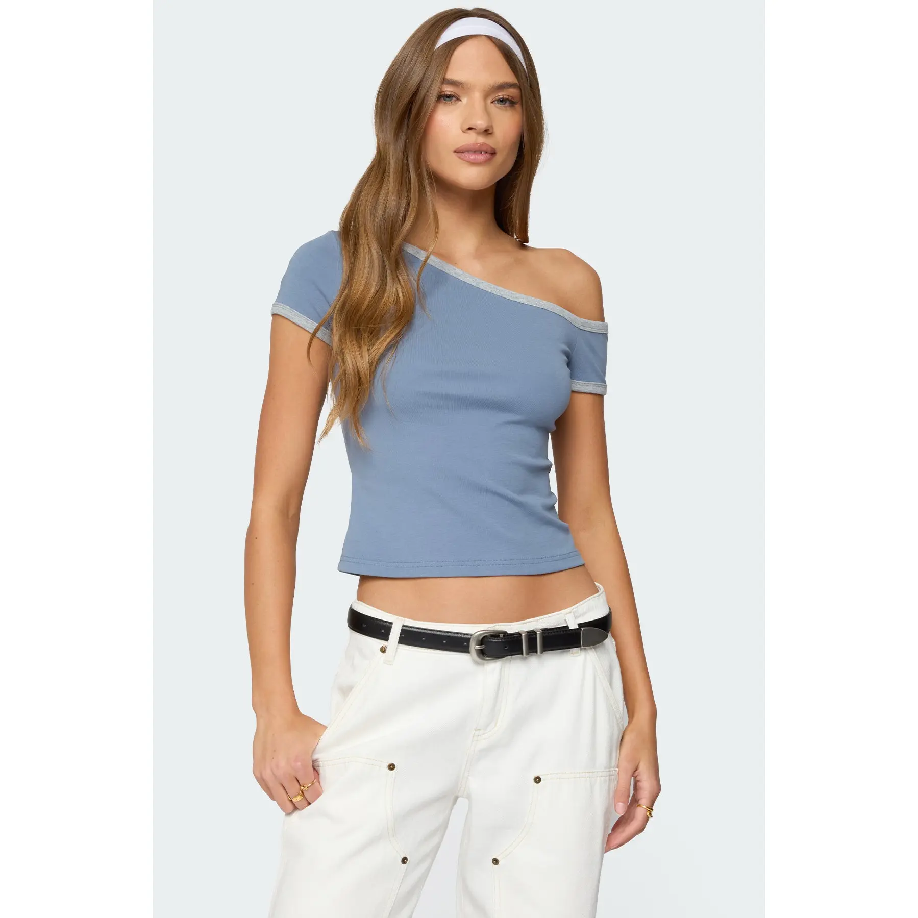 Lorna Contrast Off Shoulder Top