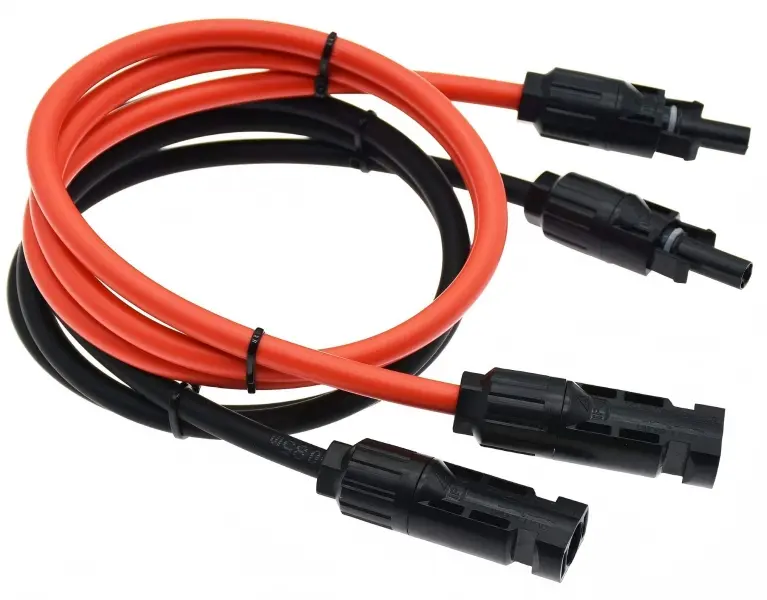 6M 10AWG Solar Extension Cable Set, Red + Black 6mm² PV Wire with Male & Female Connectors, Waterproof Outdoor Solar Panel Wire for Garden, RV & Off-Grid Use