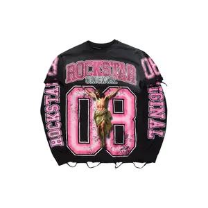 Tariqa Black Double Layer Graphic T-Shirt