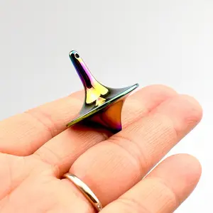 Stainless Steel Spinning Top, Premium Exquisite Design, Perfect Balance, Well-Made Metal, Durable, Ideal Desk Edc Fidget Toy, Great Value