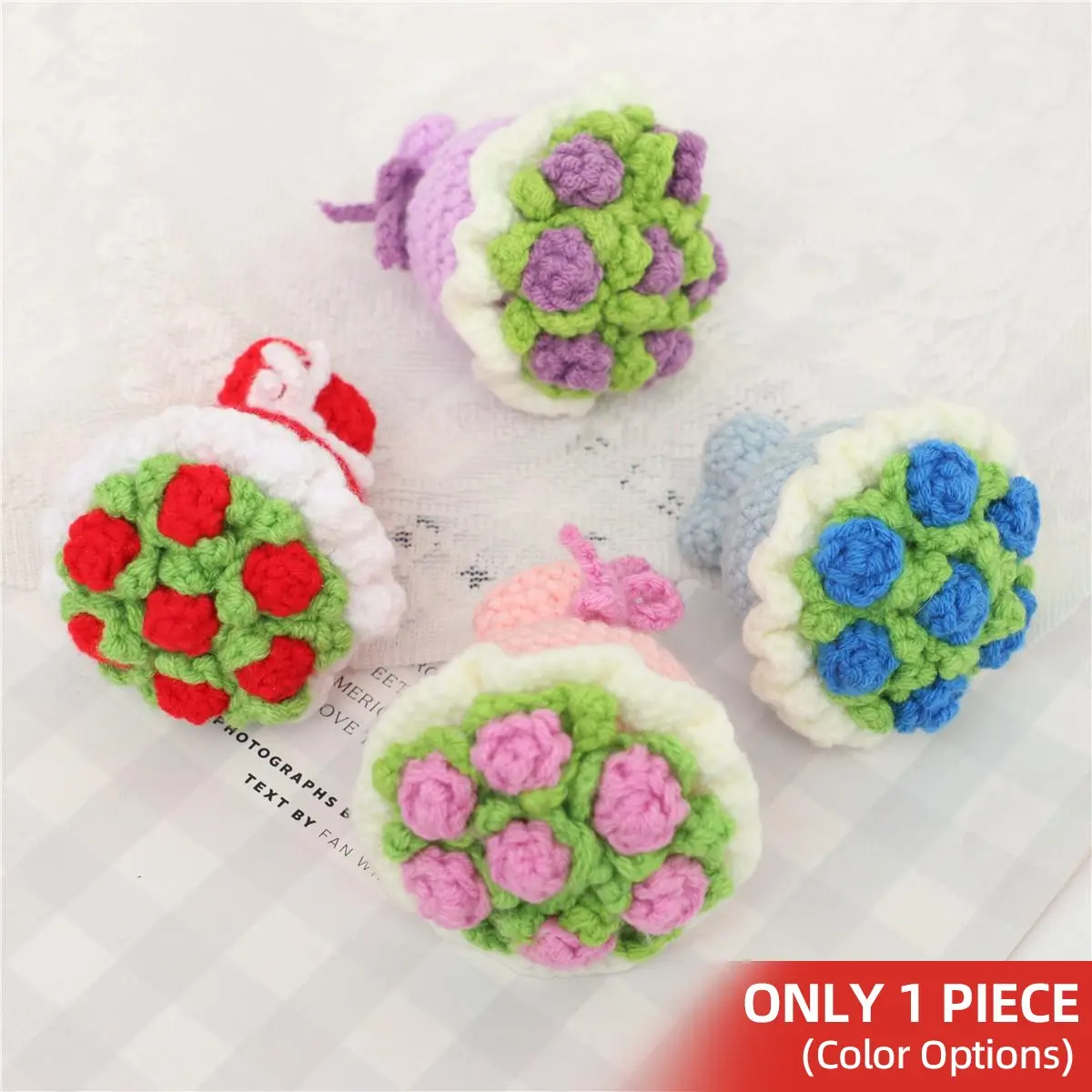 Handmade Crochet Mini Rose Bouquet, Crocheted Bouquet, Decorative, Creative Unique Gift for Valentine's Day, Christmas, Mother's Day, Anniversary Party, Birthday, Proposal