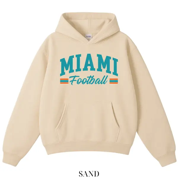 Vintage Miami Football Crewneck Hoodie, Miami Team Pullover Hoodie, Vintage Dolphi..n Hoodie, Dolphi..n Fan Apparel, Classic Miami Fan Pullover, Buffalo Miami Supporter Gift, Miami Football Long sleeve Hoodie