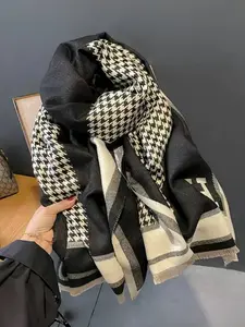 Autumn Winter Imitation Cashmere Scarf Shawl, Soft Warm Shawl, Thick Warm Towel Blanket, Fashion Accessory, Simple Design, Cozy and Stylish