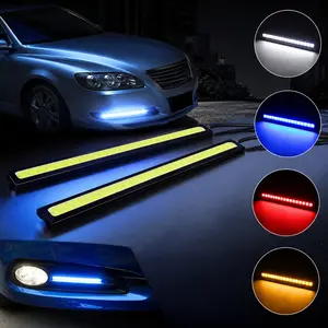 YoBis 2PCS Ultra‑Thin Super Bright COB LED Daytime Running Lights, Super Bright 17'' COB LED Daytime Running Lights, DRL Fog Strip Lights, Universal DRL 12V Waterproof Fog Strip for Car Truck SUV, Auto Accessories