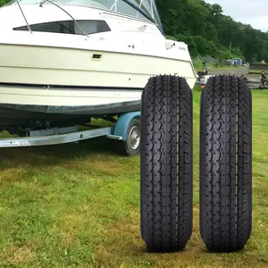 Heavy-Duty Trailer Tire and Wheel Set, 2Pcs 5.30-12 Tires with 12'' Rims, 6PR Load Range C, 5 Lug 4.5'' Bolt Pattern, All-Weather Universal for Utility, Camping & Boat Trailers