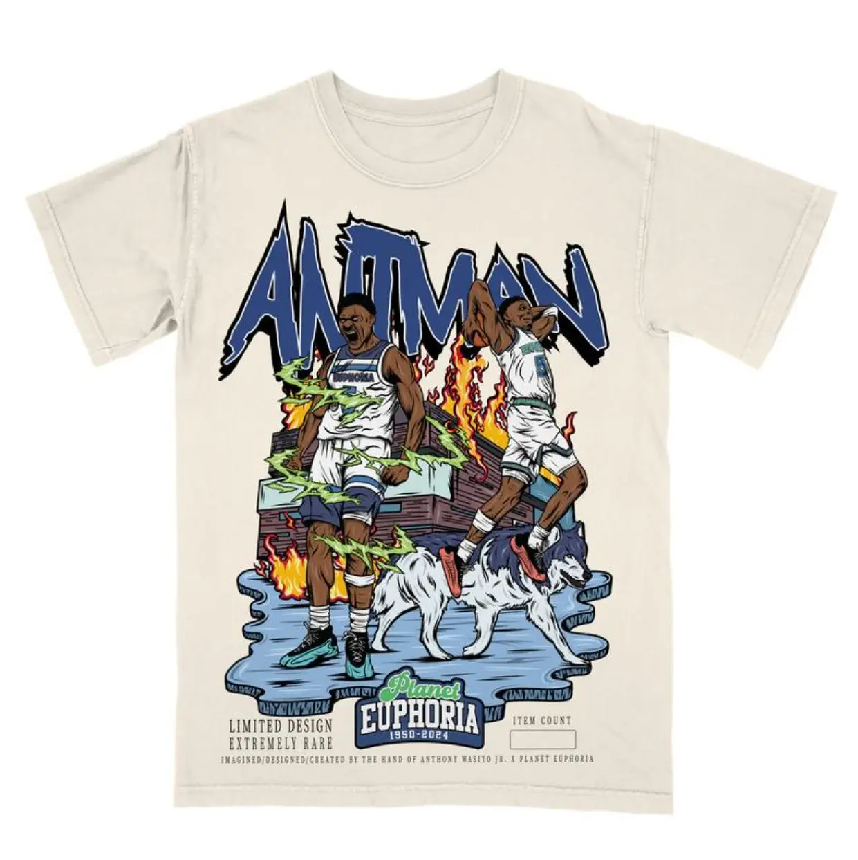 PE Anthony Edwards V2 Planet Euphoria Shirt, Vintage 90s Unisex Tee Various Sizes and Colors Cotton Menswear