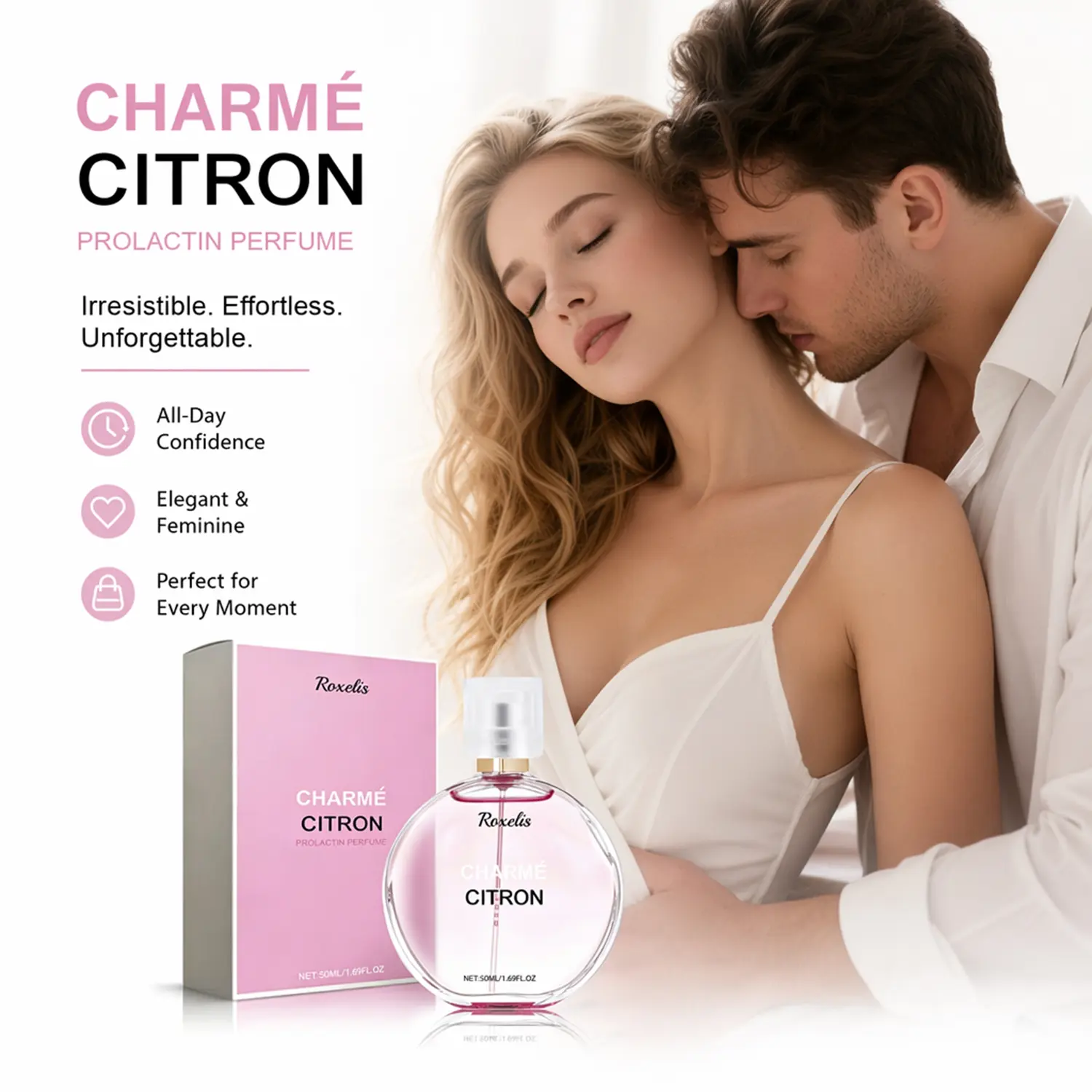 Women's Pheromone Perfume,Infused with Premium Pheromone Formula, Long Lasting Elegant Floral Scent, Specially Crafted to Leave a Captivating Impression, Perfect for Romantic Evenings, Ideal Valentine's Day Gift for Her 50ml