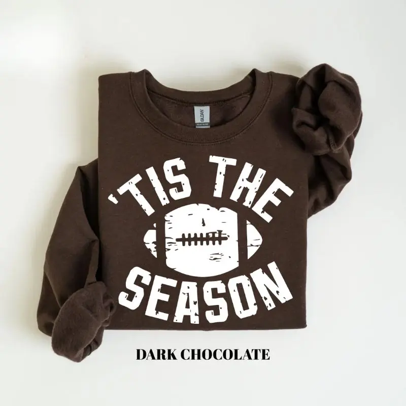 Gildan Vintage Tis The Season Football Sweatshirt, Retro Football Mom Sweatshirt, Game Day Sweatshirt, Fall Sports Season Cozy Sweatshirt Gift For Women