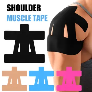 10 Count,Kinesiology Tape for Shoulder Pain Relief Pre Cut Sports Waterproof Breathable Enhance Elastic Kinesiology Athletic Tape for Shoulder Support and Muscle Sports(Black),Boxing Wrap