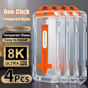 4-Pack HD Clear Screen Protectors, Oleophobic Coating, Bubble-Free, Anti-Scratch, Full Coverage, Compatible with Multiple Iphones