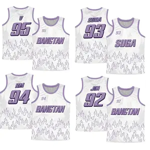 Vintage Bangtan Arirang World Tour Basketball Jersey, K-Pop Aesthetic Streetwear, Bangtan Boys Concert Merch, Retro Oversized Mesh Jersey