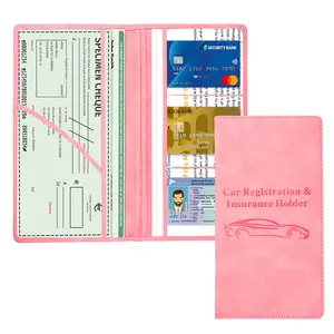2026 Car Registration Insurance Holder Leather Men Driving License Cover Auto Documents License Storage Bag Credit Card Wallet