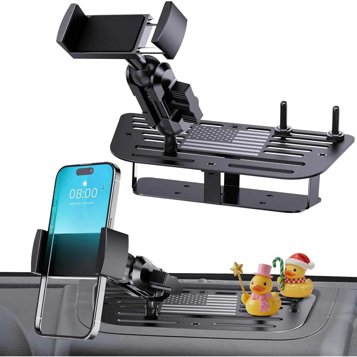 Rugged Metal Dashboard Phone Mount with Duckbill Phone Mounting System - Car Interior Accessory, Steadfast Grip Fit for 2011-2018 Jeep Wrangler JK/JKU Series Car Owners, None, Secure Hold
