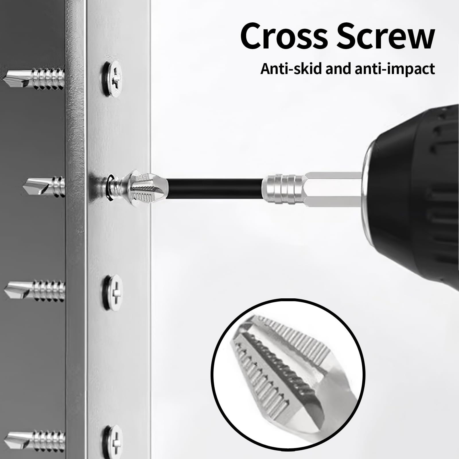 High-Magnetic Screwdriver Drill Bit Set, 2026 New k5 Impact Resistant Non Slip Bit, Anti Slip Screwdriver Bits for Dry Wall, Sheetrock