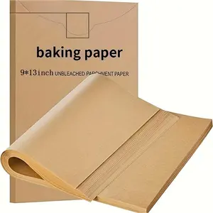 BBQ Paper-100pcs Parchment Paper Baking Sheets 9x13 Inches, Precut Non-Stick Parchment Paper for Baking, Cooking, Grilling, Frying and Steaming - Unbleached, Fit for most Sheet Pans Bakeware Aluminum baking, packaging Utensils