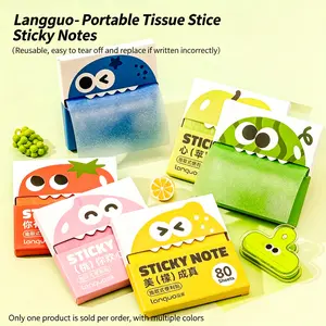 Pearl Self-Adhesive Sticky Notes, Pull-Out Transparent Memo Pad, Ideal for School and Office Supplies, Convenient and Practical
