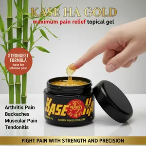Kase Ha Gold Maximum Strength Pain Relief Gel – Deep Penetration All-Natural Topical for Arthritis, Carpal Tunnel, Muscle & Tendon Pain (2oz)