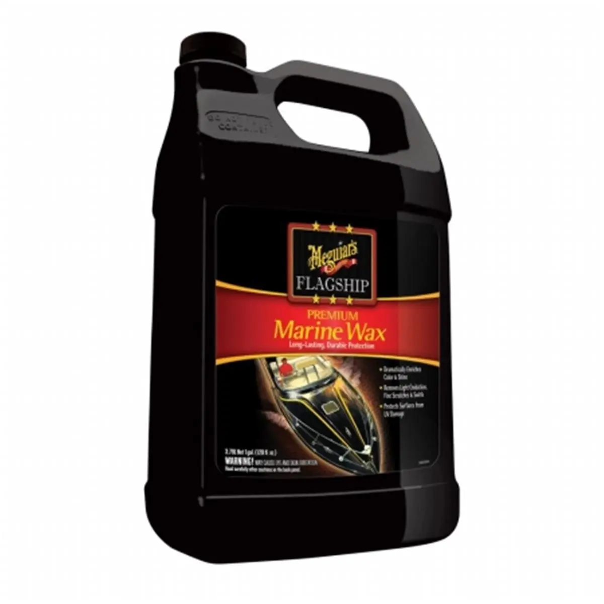 212 MAIN Meguiars Flagship Premium Marine Carnauba Wax - 1 Gal Liquid, Hand Apply, UV Protection, Brilliant Gloss, Fiberglass Safe, Direct Sunlight Resistant, Non-Scratch Formula