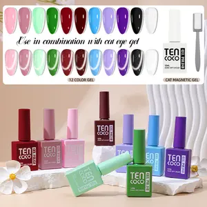 Tencoco Gel Nail Polish Kit, 11 Colors Gel Polish Nail Kit with 1 Crystal Cat Eye Gel, Nail Gel Polish Set, Perfect Gift for Women tiktokshopspringglowup #SummerVibes