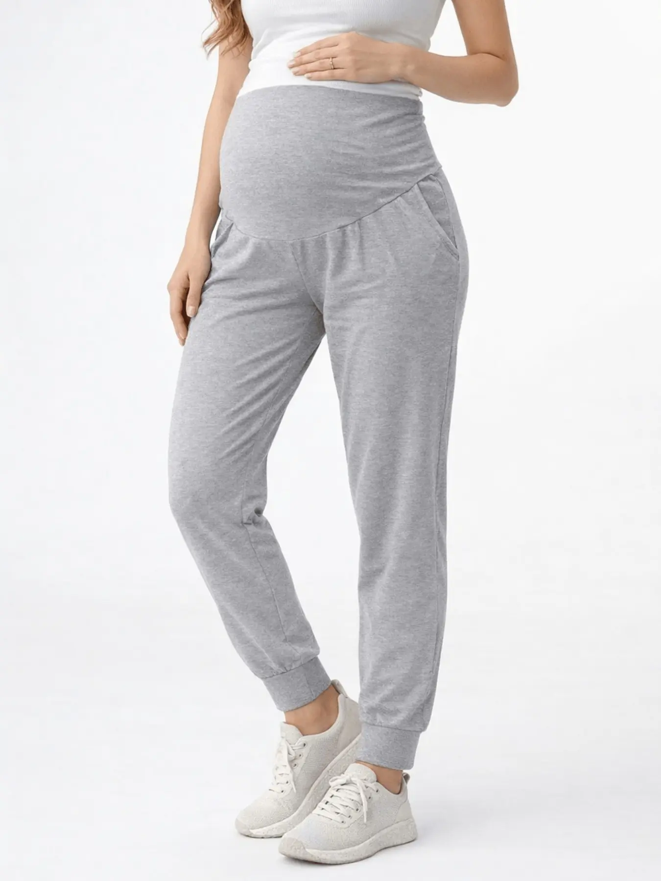 Maternity pants, cropped pants, pocket yoga pants, summer casual versatile sports pants, maternity wear, Pregnancy Bottoms, Maternity summer clothes, Maternity Clothing