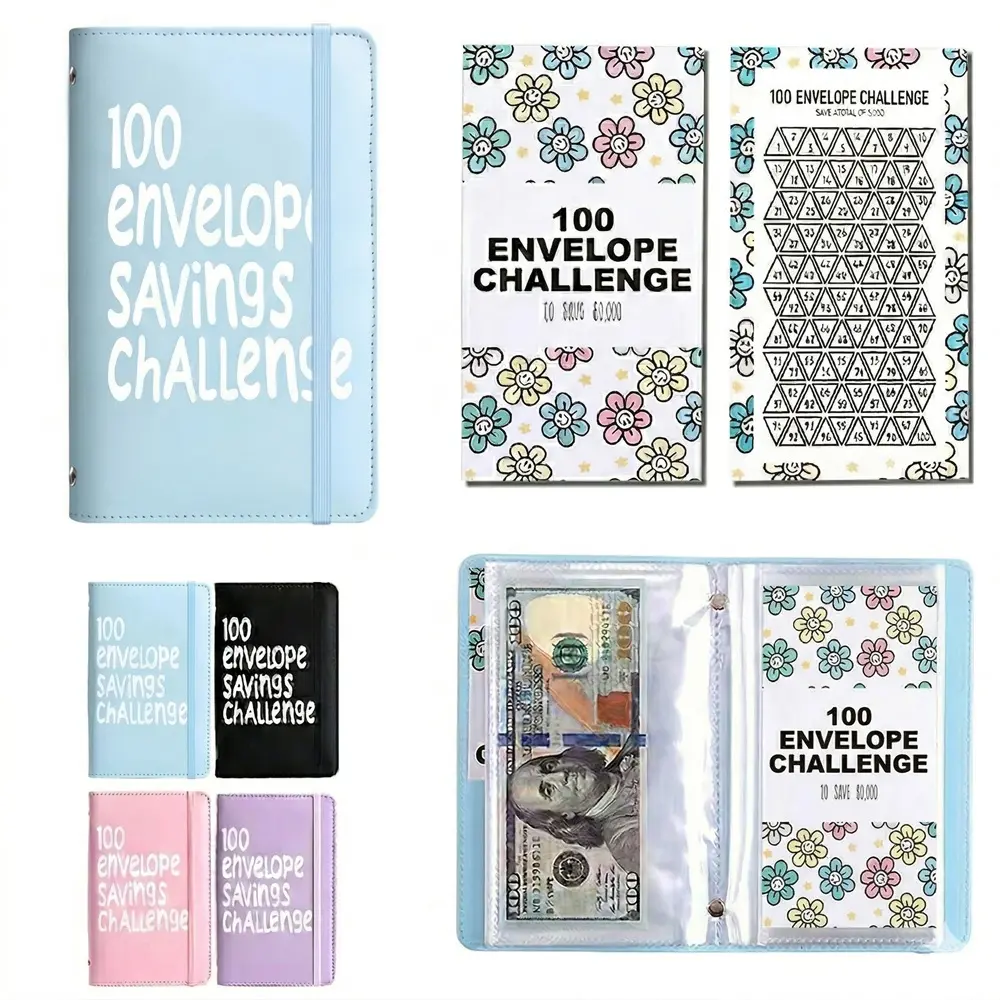 100 Day Money Saving Challenge Binder - Portable Budget Book with Cash Envelopes & Daily Tracker, Habit-Forming Savings Goal Organizer, Great Gift for Kids & Adults to Build Financial Discipline