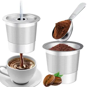 Refillable K-Cup for Keurig, Stainless Steel Leakproof Refillable Pod, BPA-Free Safe Material Coffee Filter with Tight Seal, Easy to Clean, Compatible with Keurig 1.0 Machines
