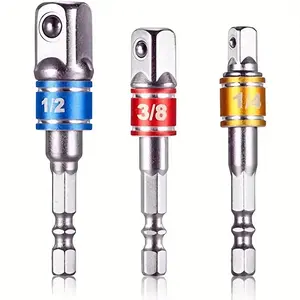 1/4" 3/8" 1/2" Hex Shank Drill Bit, Square Electric Drill Charging Impact Socket Drill Bit Set, Multifunctional Power Tool Accessories