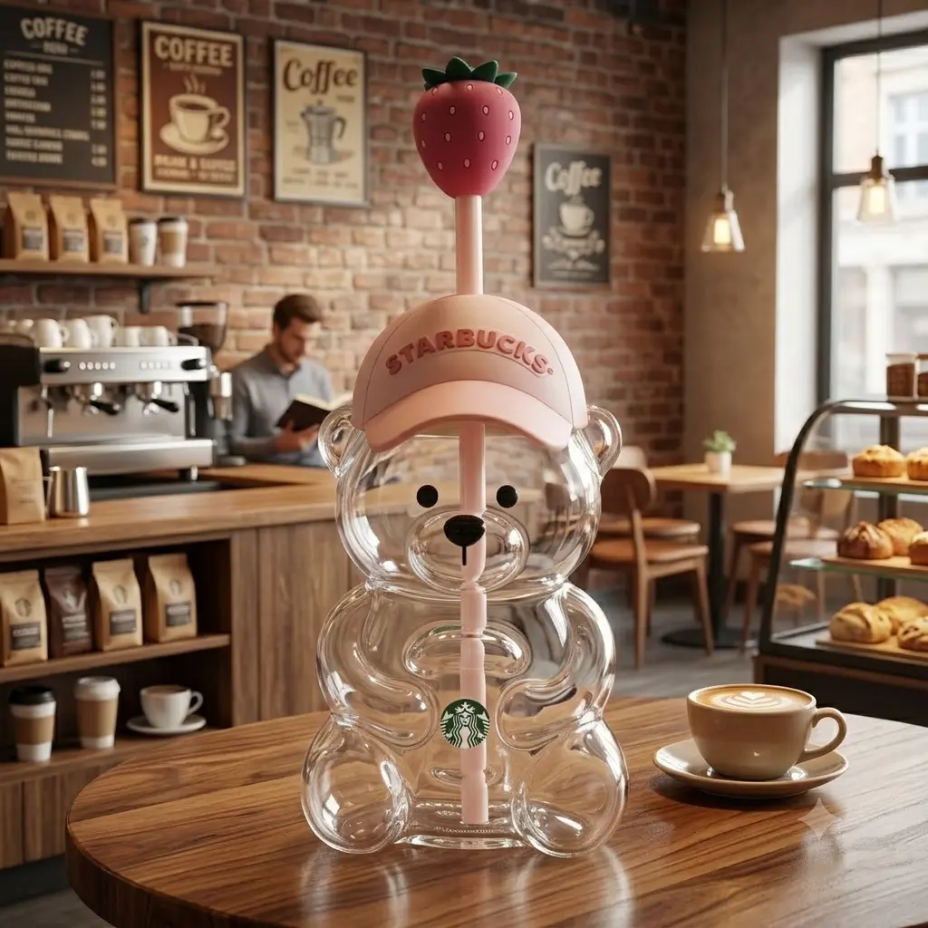 2026 NEW Starbucks x KBO Limited Collaboration Stainless Bearista Bear Straw Cold Cup Bottle, 20oz Kitchenware Drinkware Tumbler