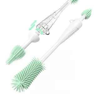 SEANCHEER S12 Food-Grade Silicone Cleaning Brush Kit, 6 in 1 Cup Lid Cleaning Brush, Portable Bottle Brush Set, Water Bottle Cleaner for Bottles and Crevices, No Scratch Baby Bottle Brush Tool for Home and Travel