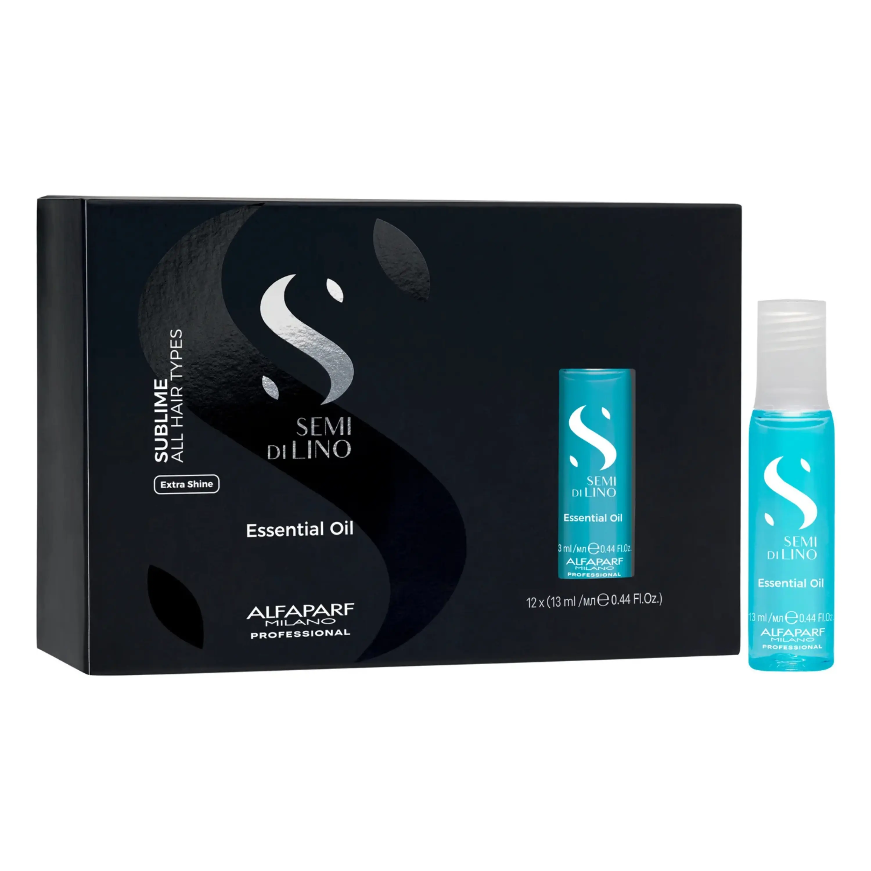 Alfaparf Semi Di Lino Essential Liquid Hair Blue Oil Vials - 12-Pack (13mL) - Intensive Nourishing Haircare for Natural, Color & Chemically Treated Hair, Nourishing Hair Care Thicker Looking Hair Strengthens Hair
