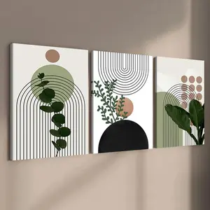 3-Pack Wood Frame Canvas Posters, Bohemian Modern Art, Abstract Decor, Waterproof, Living Room, Office, Bedroom Wall Art