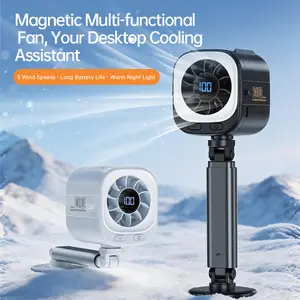 Car Magnetic Fan Pro: 360° Rotatable & Adjustable for Enduring Cooling, Equipped with 8000mAh Battery, USB PD Rechargeable, Delivers High Wind Power & Features LED Light, Perfect for Air Circulation in Cars, Kitchens, Bathrooms & Bedrooms