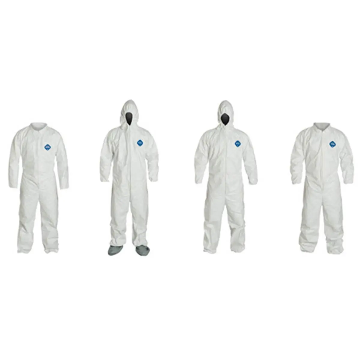 212 MAIN Tyvek Hooded Coverall - TY127SWH-XL, Long Sleeve Full-Length Plain Workwear, Polyethylene-Coated HDPE Fabric, Tear-and-Puncture-Resistant, Attached Hood, Zipper Closure, Elastic-Fit Protective Garment for Outdoor Sports, Cycling, OSHA Compliance,