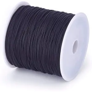 100Yard 0.8mm Braided Nylon Cord Black Beading String Thread Roll Lift Shade Cord for  Making Kumihimo Knotting Wrapping Beading Supplies DIY Crafts