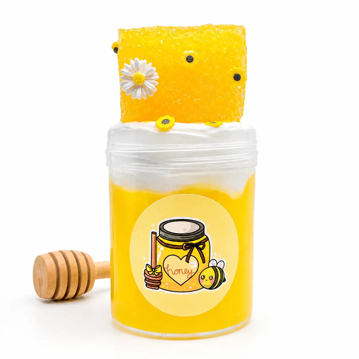 Milk & Honey Slime – Butter Slime with Clay Cap & Honey Toppings, Smooth, Charm
