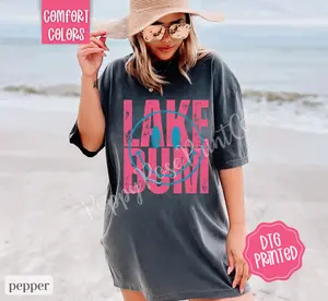 Lake Bum Shirt Comfort Colors, Lake Shirt, Cute Summer Shirt, Oversized Beach Tee, Swimsuit Cover Up
