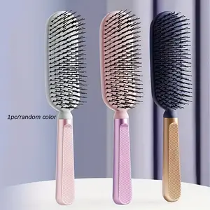 1pc Hair Brush, Smooth Hair Comb, Heat Protection Straightener, High Elasticity Scalp Comb, Multi-Functional Rounded Teeth Comb