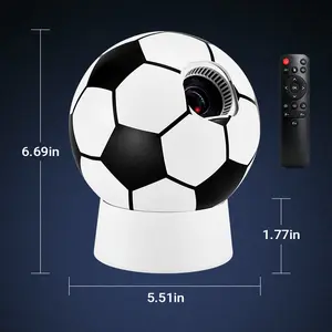 Football Shaped 4K Projector, Portable Mini Projector for Outdoor Movies, Home Theater, & Gaming | Android TV, HD Supported, USB/HDMI Compatible | Great Gift for Sports Fans